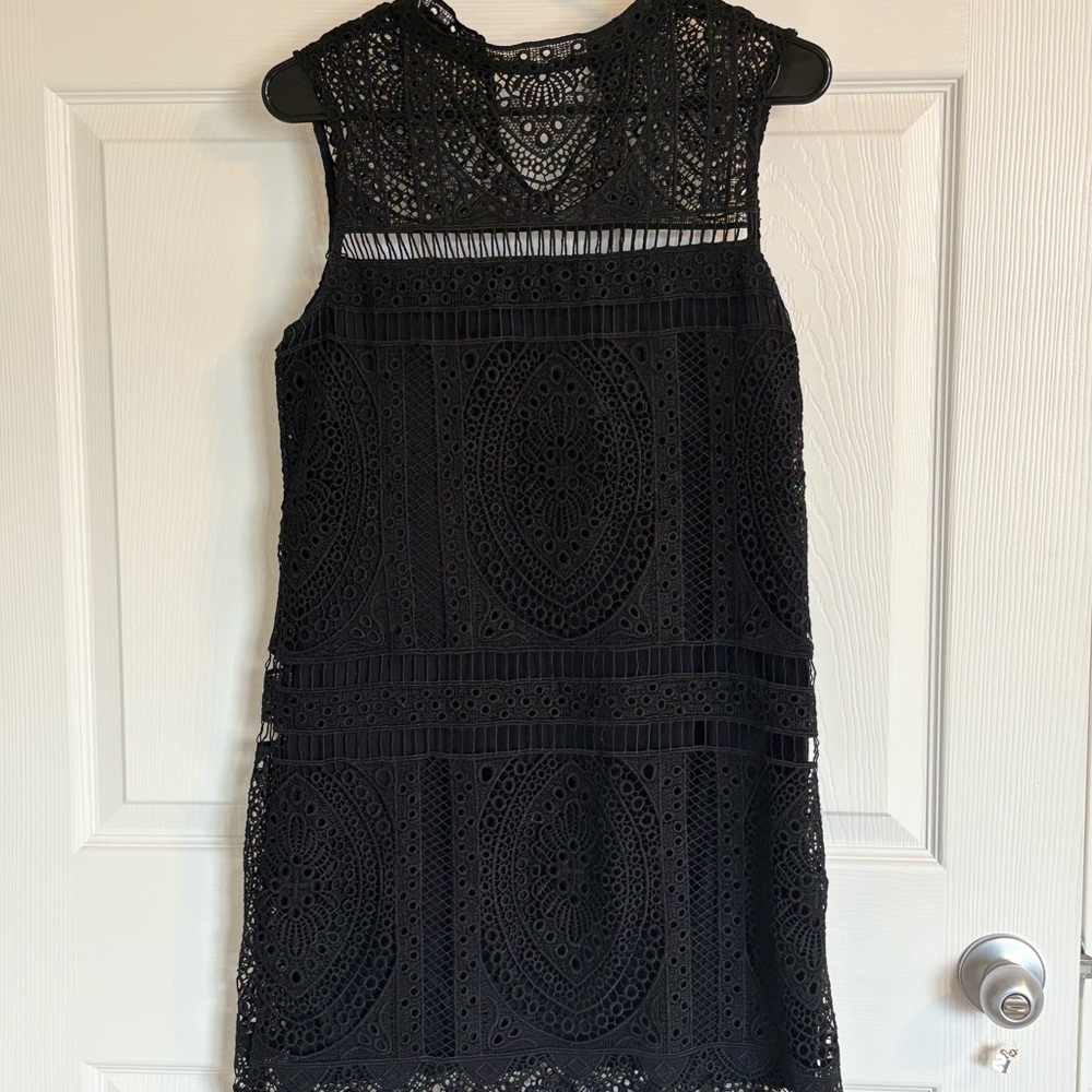 Mango Black Lace Mini Dress